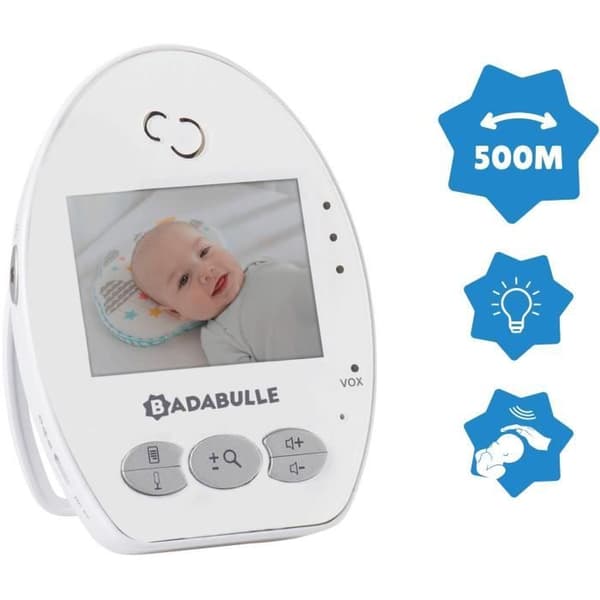Badabulle Babyphone Baby Online Video - Räckvidd 250m - VOX-läge - Dag/natt-syn