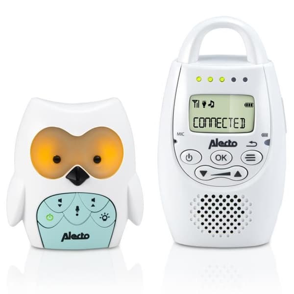 Audio Baby Monitor - Alecto - DBX-84 - Uggla - Vit/Mint - Energibesparande
