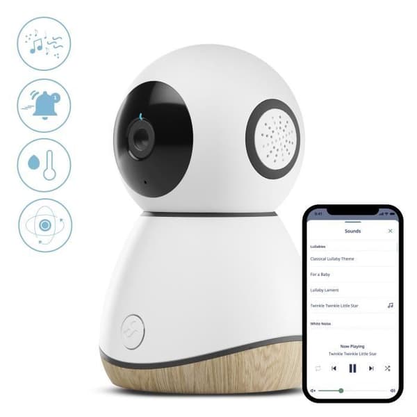 MAXI-COSI Connected se video babymonitor, babymonitor, 1080p HD-kamera, dag- och mörkerseende, tvåvägssamtal, integrerat ljud
