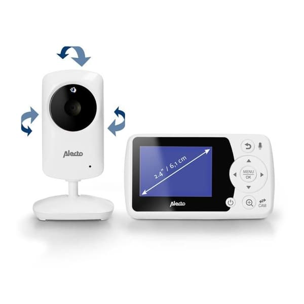 Alecto DVM-64 - Babymonitor med kamera och 2,4" färgskärm, vit