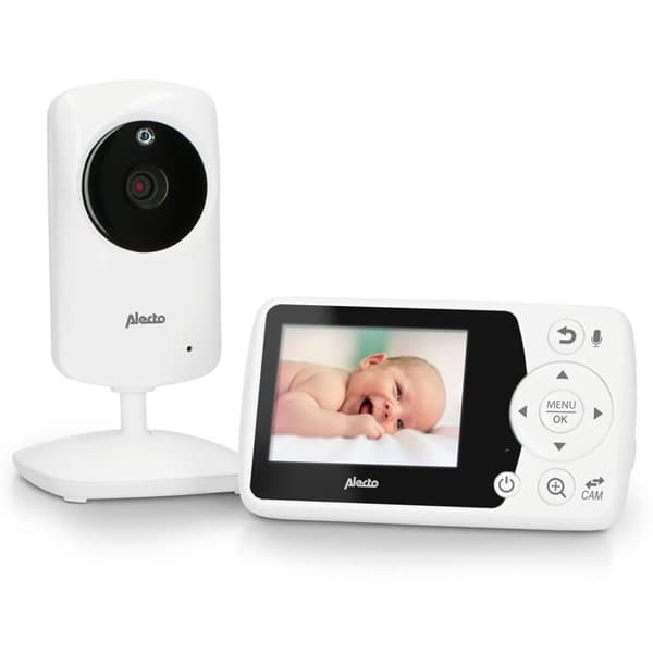 Alecto DVM-64 - Babymonitor med kamera och 2,4" färgskärm, vit