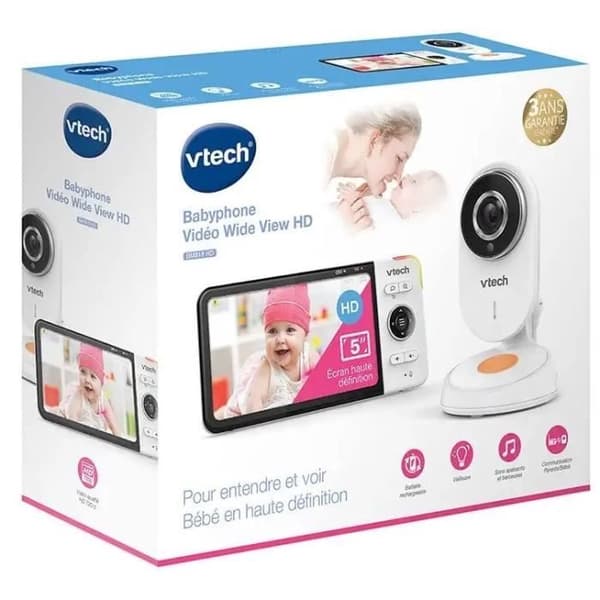 VTECH - Wide View HD Video Baby Monitor (5 Ultra Flat HD Screen - Night Light) - BM818