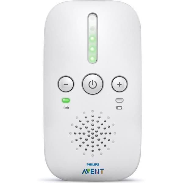 Philipsin vauvamonitori DECT SCD502/26 - Paristo- tai verkkovirtakäyttöinen - Kantama 300 m - Yövalotoiminto Valkoinen