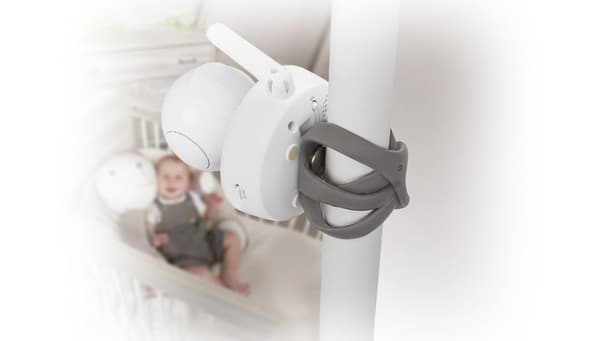 Motorola VM855 CONNECT 5,0” bärbar Wi-Fi-videobabyvakt med flexibelt spjälsängsfäste, vit/guld Motorola | L | 5” TFT-färgskärm med 480 x 272 upplösnin