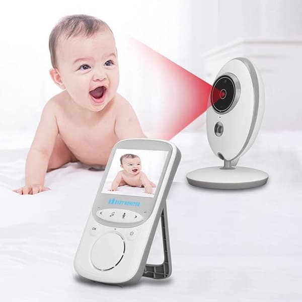 Babyalarm med 2,4 tommer skærm og tovejskommunikation - Nattesyn, Temperaturovervågning