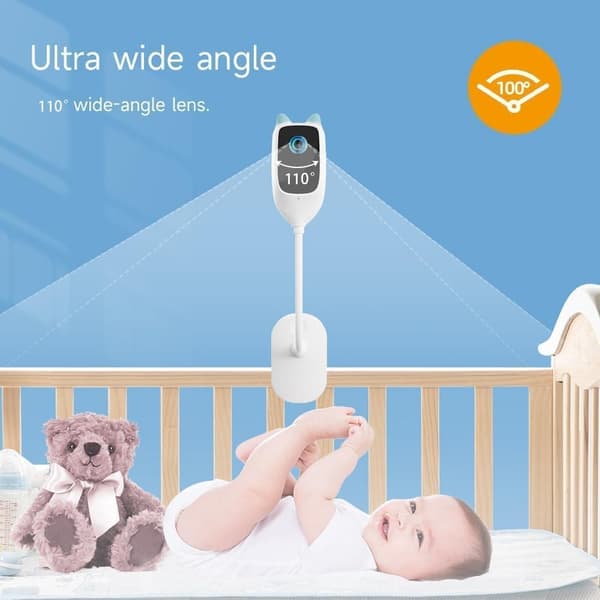 Smart babyalarm – 3 MP grådderegistrering og digital grænsemeddelelse | 2K UHD |WiFi-kamera med app + tovejslyd