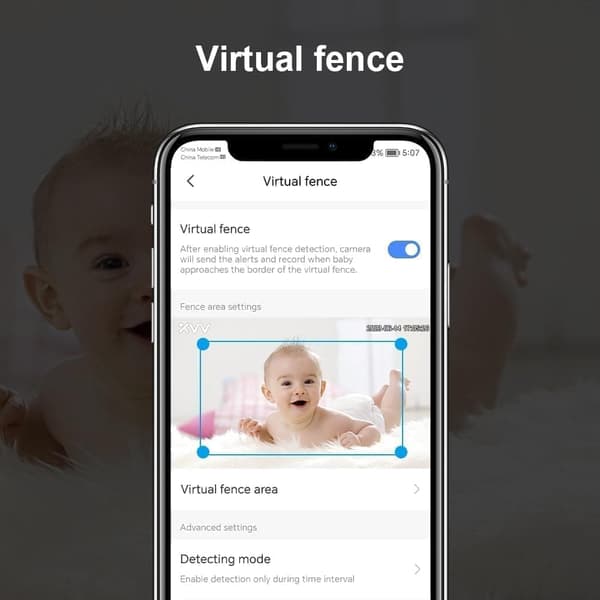 Smart babyalarm – 3 MP grådderegistrering og digital grænsemeddelelse | 2K UHD |WiFi-kamera med app + tovejslyd