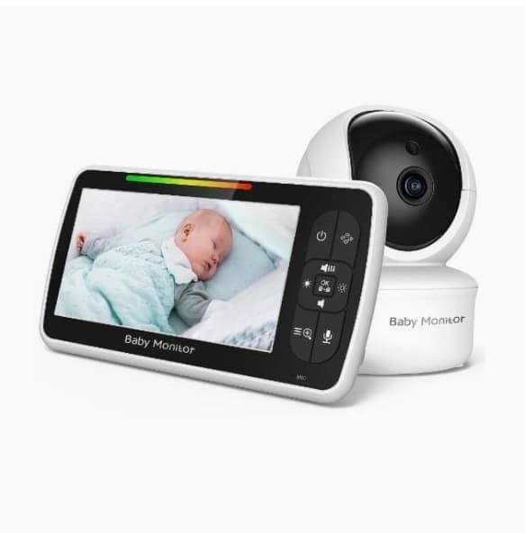 Lollanda Babyalarm - Babyalarm med 5 tommer skærm Plug & Play babyalarm