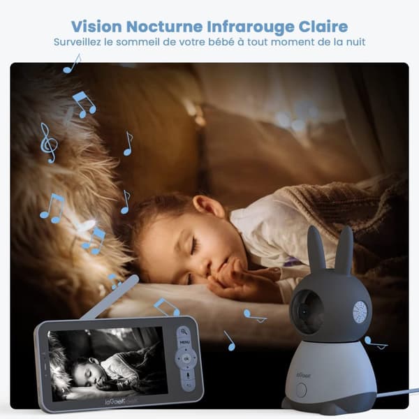 Babymonitor, 2K HD-upplösning, 360° synvinkel, smart spårning