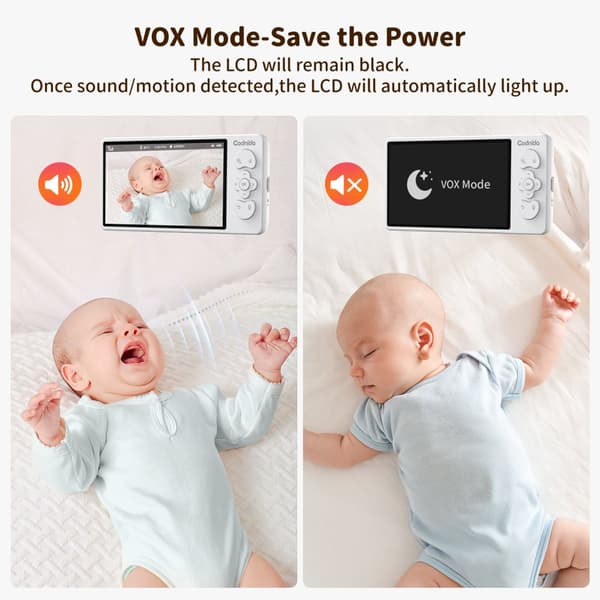 2K Wi-Fi Baby Monitor, 5,5 tum LCD-skärm, PTZ-kontroll, tvåvägsljud