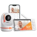 Miniatyrbild 1 av 4: 2K Wi-Fi Baby Monitor, 5,5 tum LCD-skärm, PTZ-kontroll, tvåvägsljud