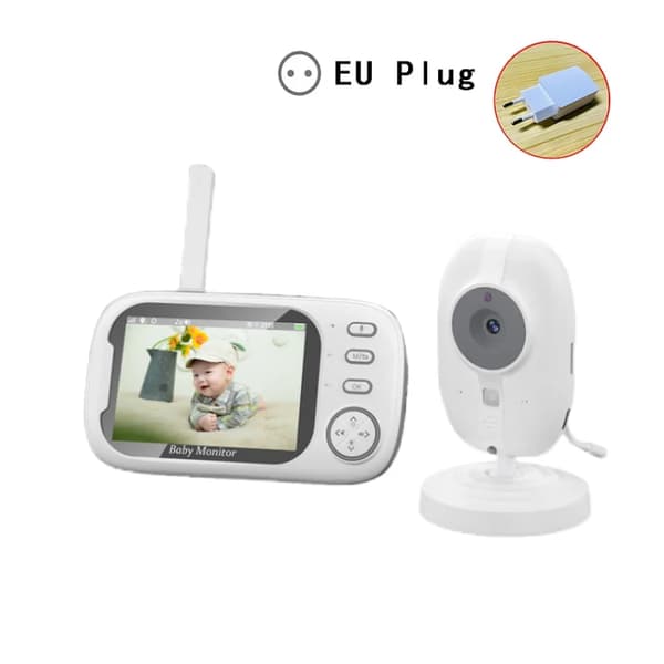 Babymonitor, 3,5-tums färgskärm, tvåvägskommunikation,EU-kontakt