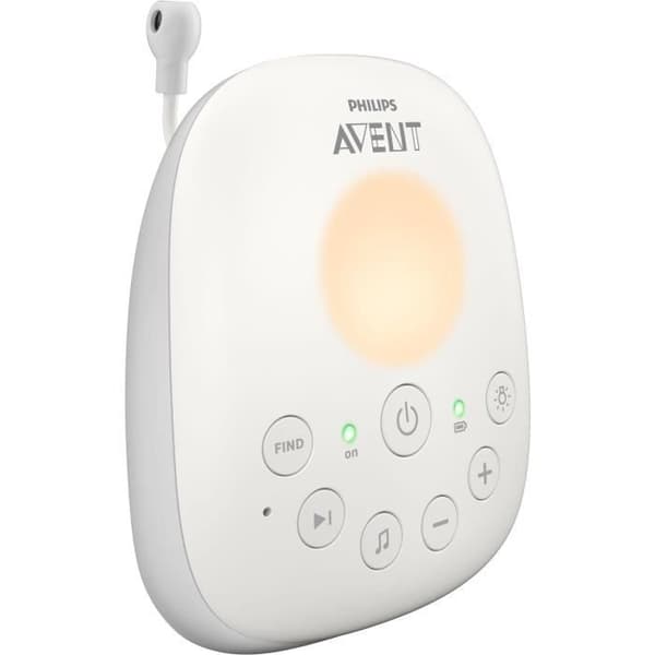 SCD713/26 Babyvakt - PHILIPS AVENT - DECT-ljud - Vit - LCD-skärm - Temperatursensor - Nattlampa