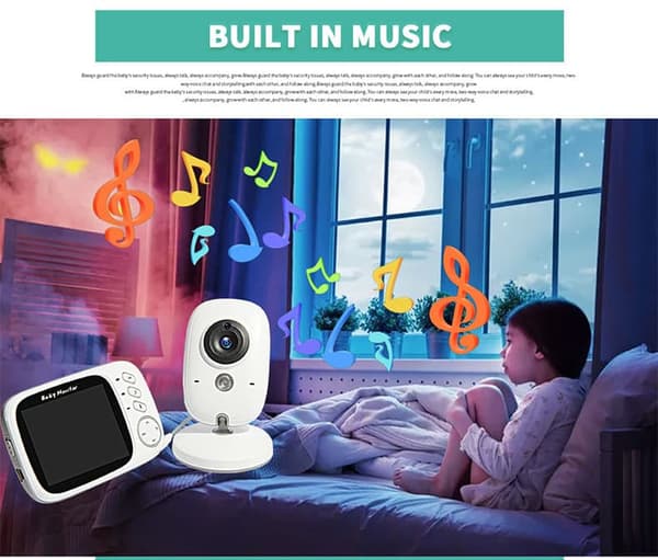 Lollanda Babyalarm VB603 Baby Monitor Kamera Trådløs Lytning 2,4 GHz LCD Til Børn Med Temperatursensor, Intercom Support