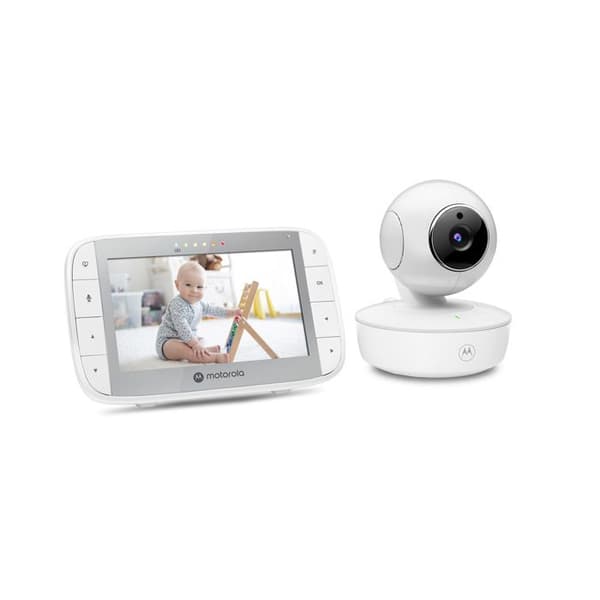 Lyssna baby VM55 TRAVEL MAX SKÄRM 5" Motoriserad zoom 360° - kamera på batteri och nätverk - Temperatur - T-Walkie - MOTOROLA