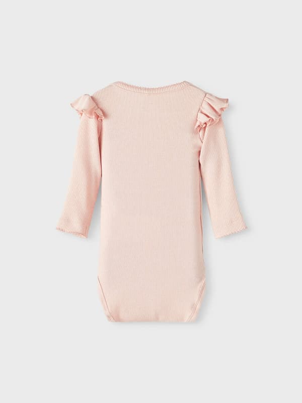 Nimeä se Baby Body Rose röyhelöllä, koko 80