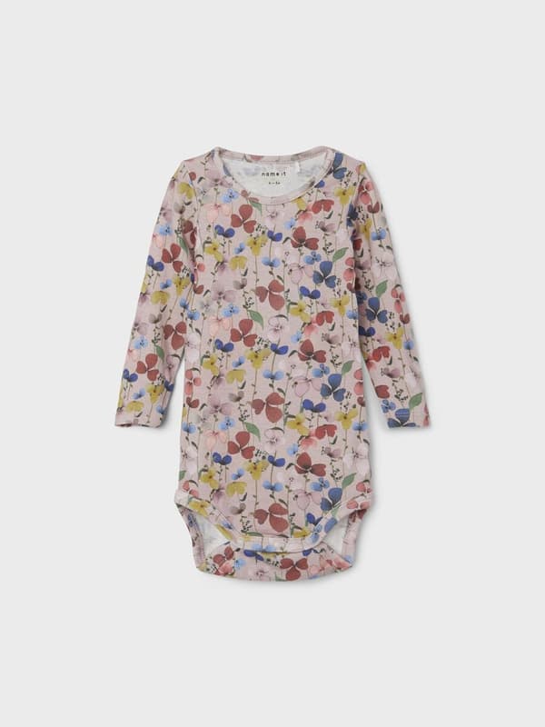 Name It Mini Body Blommor, Lila, Storlek 50