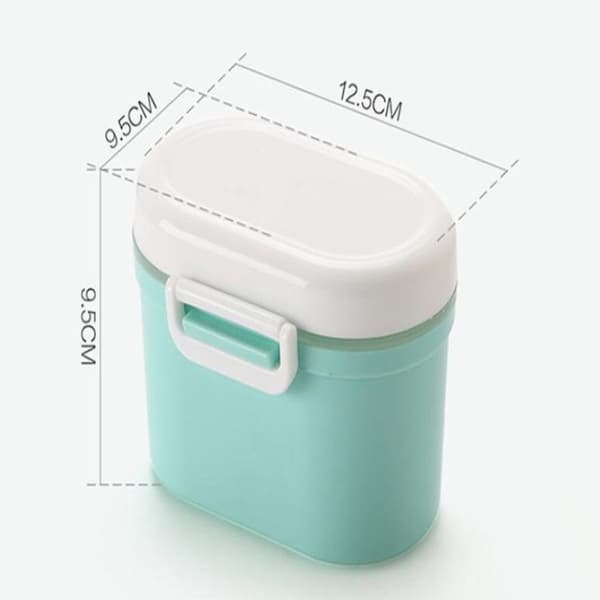 Baby Portable Milk Powder Box Food Container Storage Feeding Box Children Food PP Box, Size:Small12.5 × 9.5 × 9.5cm(Blue)