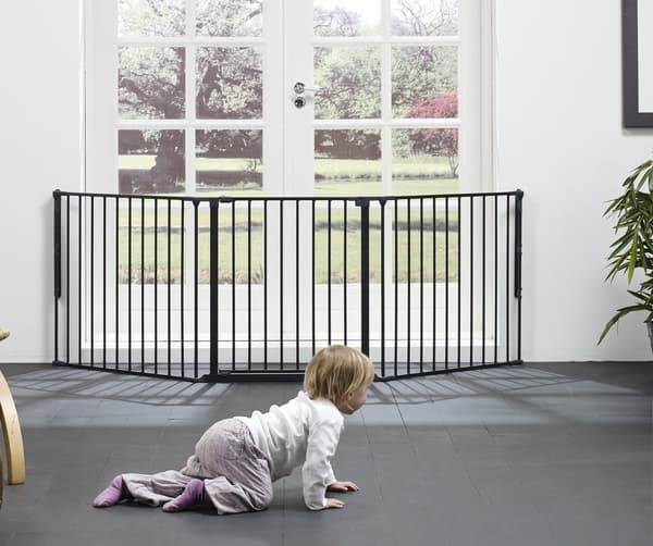 BabyDan Turvaportti Flex L 90-223 cm, Musta