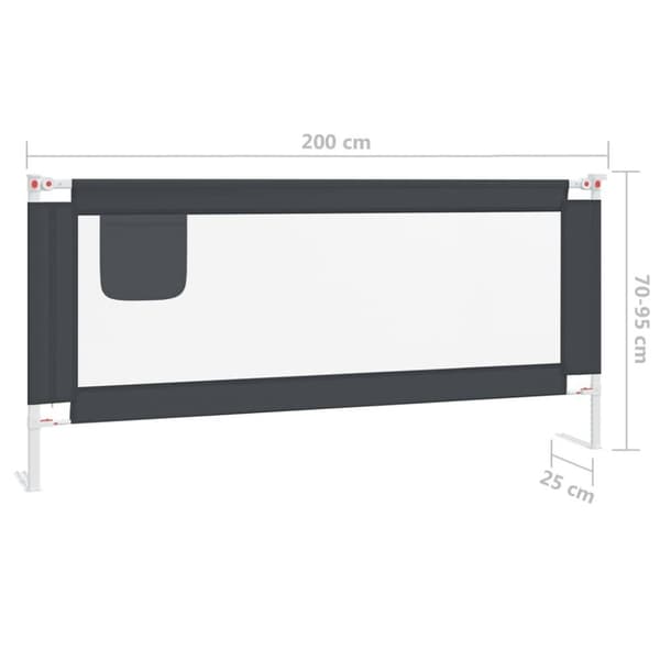 vidaXL sengehest til børneseng 200x25 cm stof mørkegrå