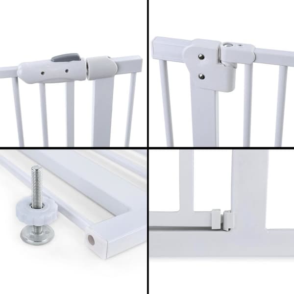 Trappgrind 83-96cm - justerbar 120cm hög - vit metall