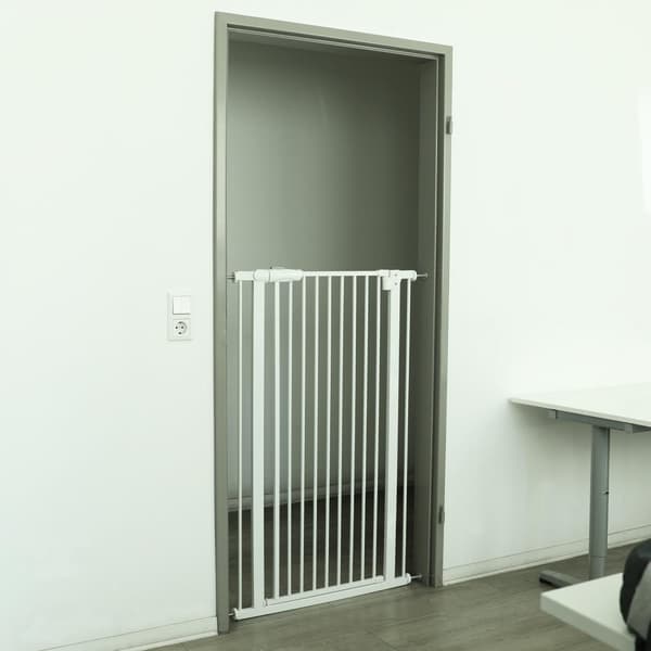 Trappgrind 102-115cm - metall - vit - 120cm hög