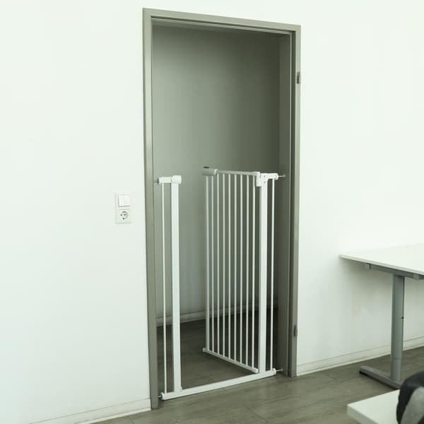 Trappgrind 102-115cm - metall - vit - 120cm hög