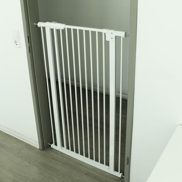 Trappgrind 102-115cm - metall - vit - 120cm hög