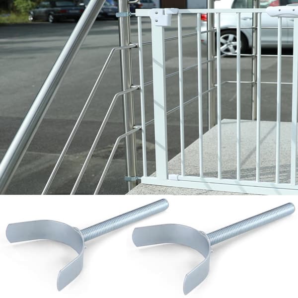 Trappgrind 102-115cm - metall - vit - 120cm hög