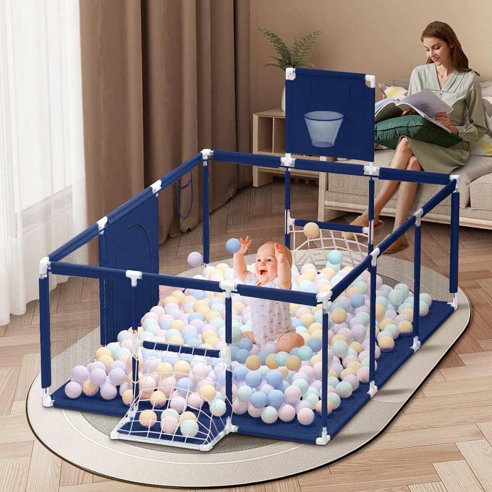 Lekhage Baby Ball Pit Baby lekhage med (och fotbollsmål