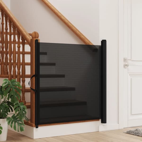 vidaXL Uttrekkbar kjæledyrport svart 82,5x125 cm
