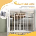 Miniatyrbillede 7 af 9: Rootz Dog Gate - Trappeport - Automatisk lukning - Justeringsskrue - Enhåndsbetjening - Sikkerhedslåge - Rund dobbeltsidet tape - Stål-PA - Hvid - 100