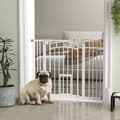 Miniatyrbillede 8 af 9: Rootz Dog Gate - Trappeport - Automatisk lukning - Justeringsskrue - Enhåndsbetjening - Sikkerhedslåge - Rund dobbeltsidet tape - Stål-PA - Hvid - 100