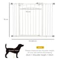 Miniatyrbild 3 av 9: Rootz Dog Gate - Trappport - Automatisk stängning - Enhandsmanövrering - Säkerhetsport - Rund dubbelhäftande tejp - Stål-PA - Vit - 100cm x 4cm x 76cm