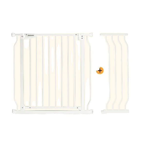Barnsäkerhetsgrind, Justerbar Bredd 99-111 cm, Tryckmontering utan borrning,Vit 99-111cm