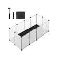 Miniatyrbild 1 av 6: Rootz White Pet Lekhage - Hundinneslutning - Valpstaket - PP-plastpaneler - ABS-kontakter - 125cm x 63cm x 42cm - Oxford tygdyna 124cm x 65cm