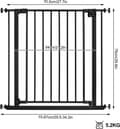Miniatyrbild 3 av 9: Rootz Safety Door Gate - Barnport - Baby Gate - Justerbar metallram - Enkel installation - 75-87cm x 76cm x 2,5cm