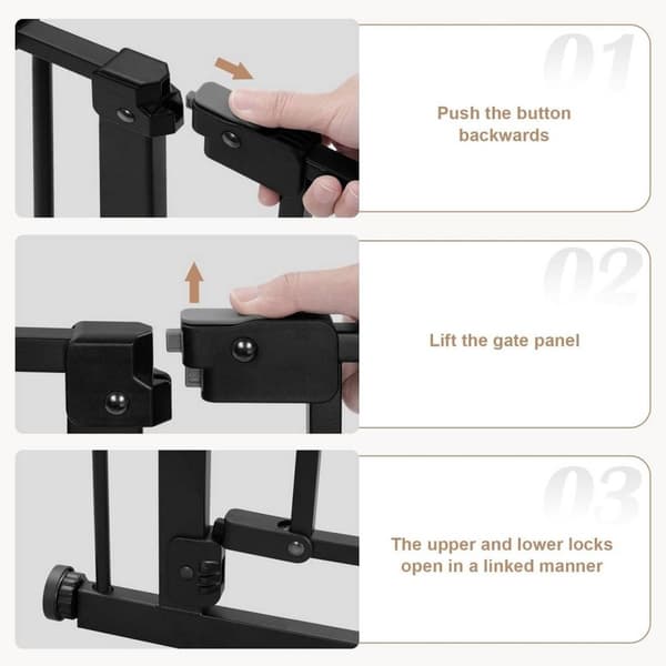 Rootz Safety Door Gate - Barnport - Baby Gate - Justerbar metallram - Enkel installation - 75-87cm x 76cm x 2,5cm