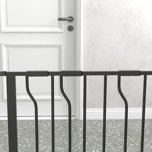 Rootz Pet Safety Door Guard - Lemmikkieläinten portti - Koiran portti - Kaksinkertainen lukitusmekanismi - 145 cm x 76 cm - Teräs ja ABS - Säädettävä