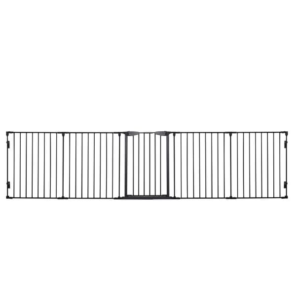 Rootz 2-i-1 Barrier Hundekravlegård - Kæledyrshegn - Sikkerhedslåge - Sikker og foldbar - 300 cm x 3 cm x 74,5 cm Fuldt forlænget