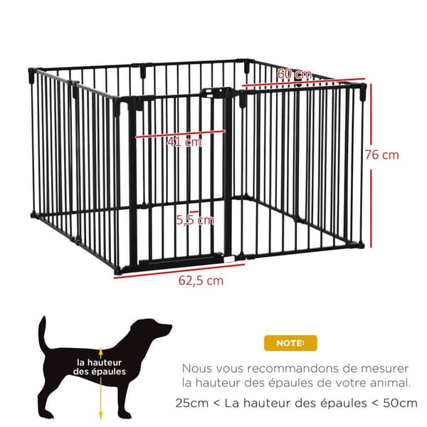 Rootz Pet Barrier Safety Fence - hundhöljet - Modular Park - Ingen borrning krävs - 482,5 cm x 76 cm