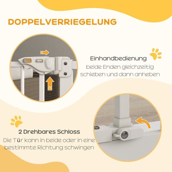 Rootz Pet Door Gate Barrier - Dog Fence - Pet Divider - Säkerställer säkerhet - 68W x 77H cm (max 87 cm) - vit