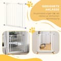 Miniatyrbild 6 av 11: Rootz Dog Door Gate Barrier - Pet Gate - Safety Gate - Metal & Plast, Easy Access, 68W x 77H CM, White