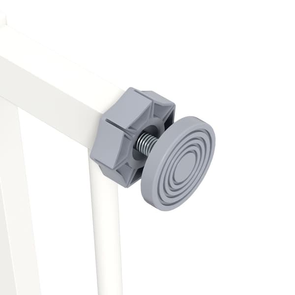 Rootz Dog Door Gate Barrier - Pet Gate - Safety Gate - Metal & Plast, Easy Access, 68W x 77H CM, White