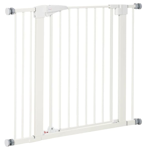 Rootz Dog Barrier Gate - PET -portti - Turvakisko - Automaattinen sulkeminen - Säädettävä 76-103 cm x 77cm - valkoinen terässuunnittelu