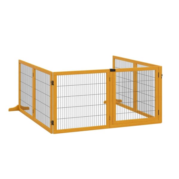 Rootz Dog Safety Gate - Fritstående barriere - Modulær foldning - fyrretræ - Stabilitetsstøtte - 432 cm x 36 cm x 70 cm