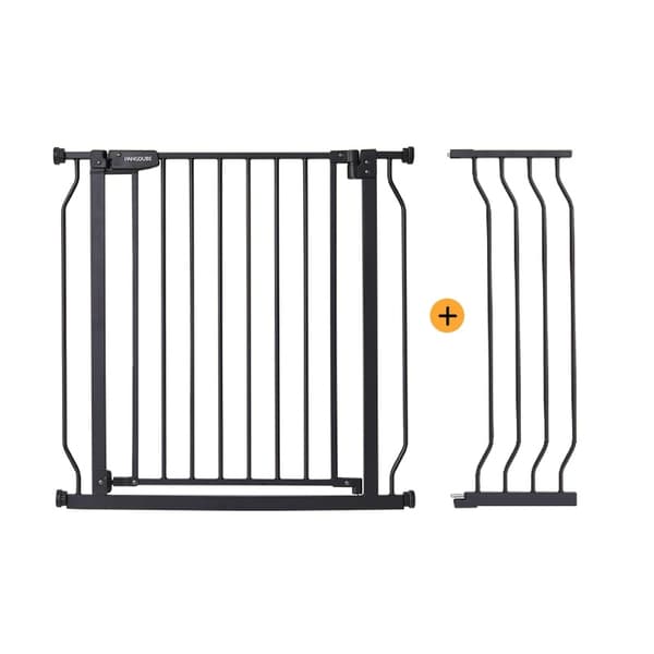 Säkerhetsbarnstolpe, Justerbar Bredd 75-147 cm, Skruvfri Installation,Svart 99-111 cm