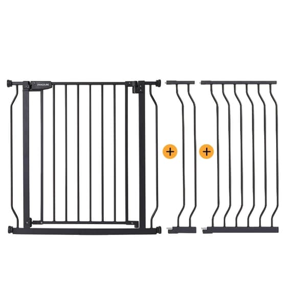 Säkerhetsbarnstolpe, Justerbar Bredd 75-147 cm, Skruvfri Installation,Svart 123-135 cm