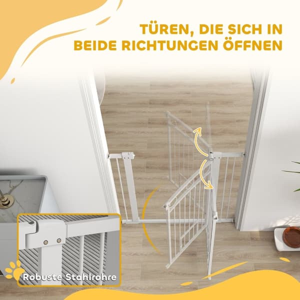 Rootz justerbar husdjursport - Stairport - Dog Gate - Secure Locking - 76-104W X 106H CM - Inkluderar kattdörr