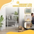 Miniatyrbild 8 av 11: Rootz Dog Door Safety Gate - Pet Barrier - Stair Gate - Justerbar 76-104CM - Ingen borrning behövs - Dubbel lås - Svängdörrar - 76-104W X 104H CM